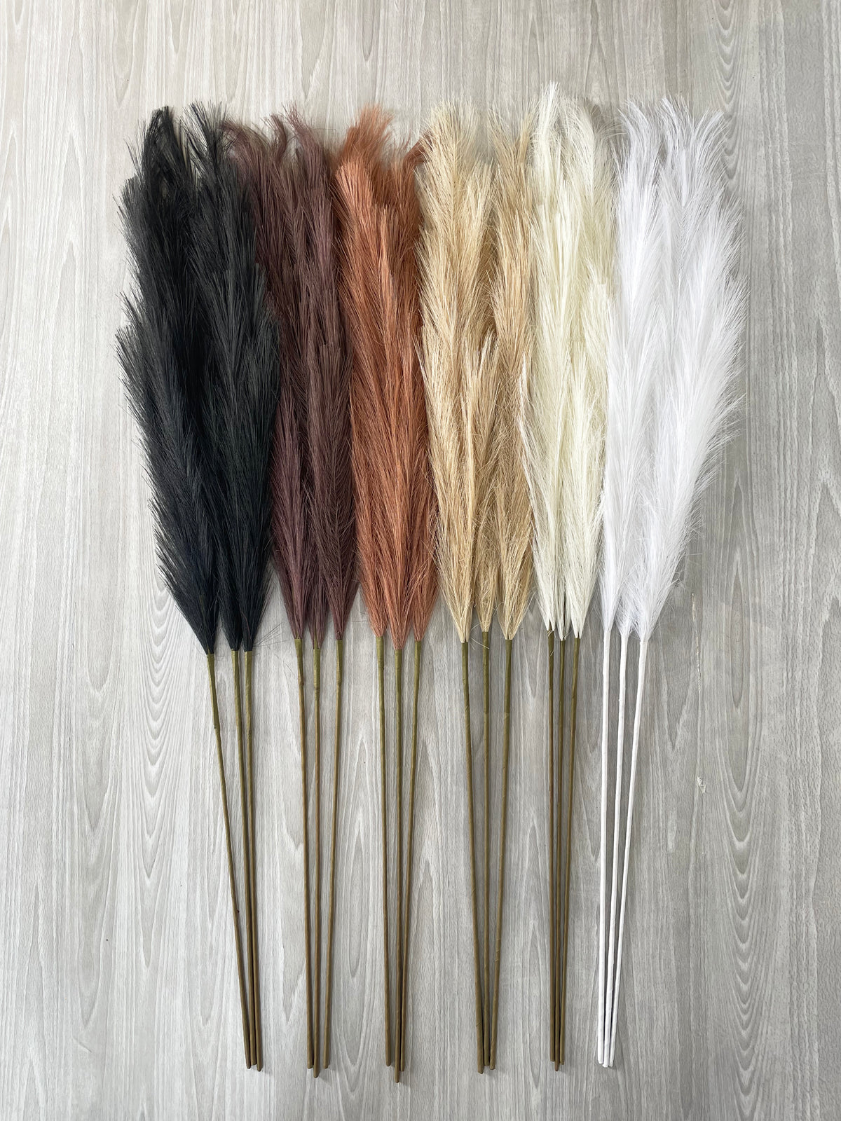 Large Faux Pampas Grass 6 Stems 115cm Tall Fluffy Artificial Dried Flower Décor Many Colours
