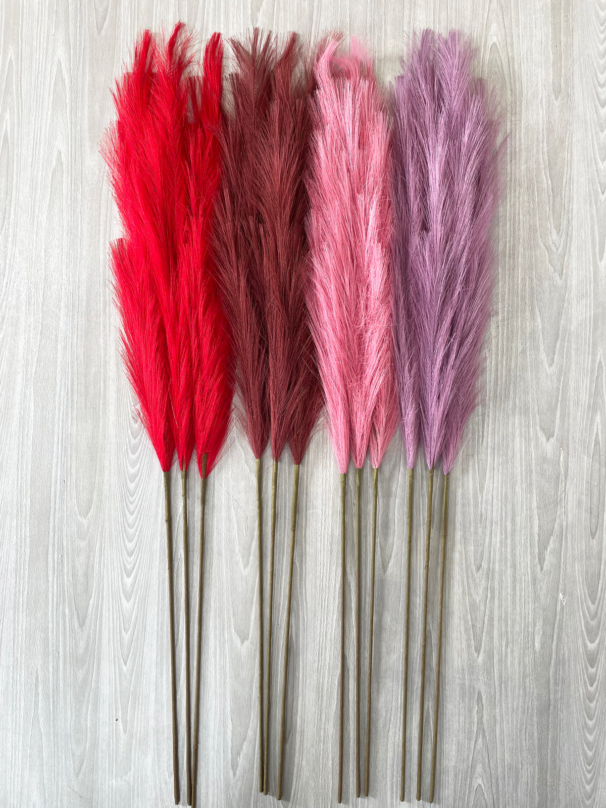 Large Faux Pampas Grass 6 Stems 115cm Tall Fluffy Artificial Dried Flower Décor Many Colours