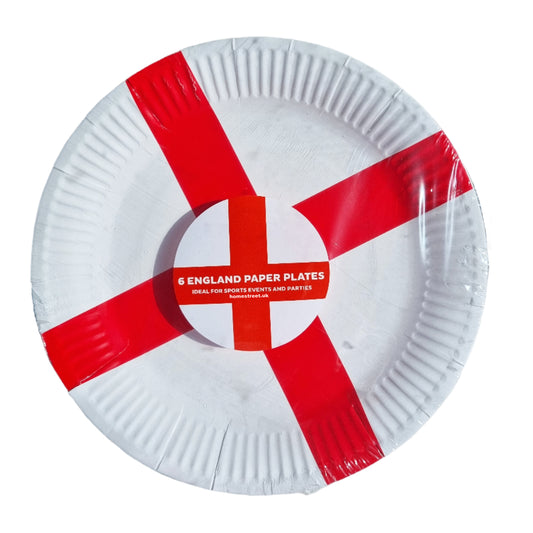 England Paper Disposable Plates St George Cross Design Party BBQ Kitchen 9 Inch