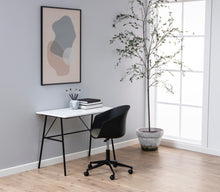 Load image into Gallery viewer, Pascal Office Desk Table In White With Black Metal Legs 100x55x75cm
