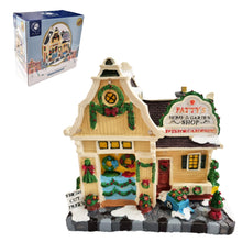 Load image into Gallery viewer, Light Up Patty's Shop Christmas Village Scene Traditional Winter Large Miniature 19x18cm
