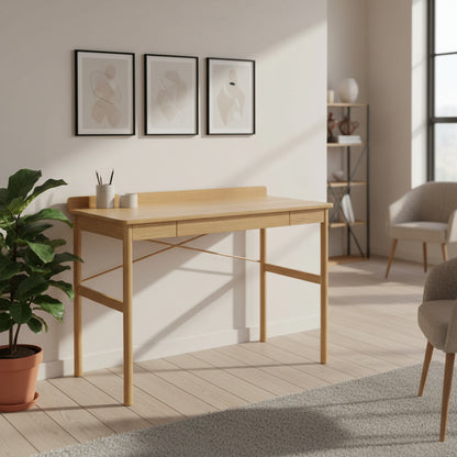 a stylish paul oak desk in a modern home