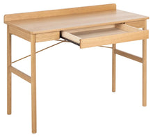 Load image into Gallery viewer, Wooden desk with a drawer on a white background

