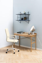Load image into Gallery viewer, a modern paul desk by homestreet in a home with an office chair and shelving
