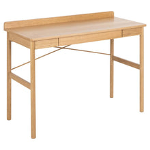 Load image into Gallery viewer, a modern brown office desk with drawer on a white background
