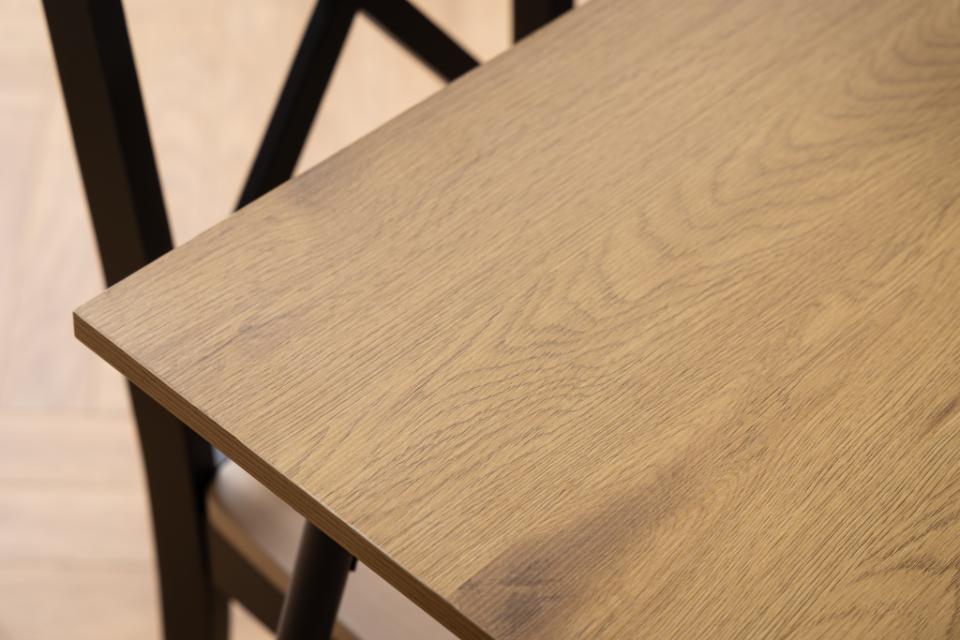 Peru Designer Oak Rectangle Dining Table With Metal Legs Spacious 6 Seats 120cm