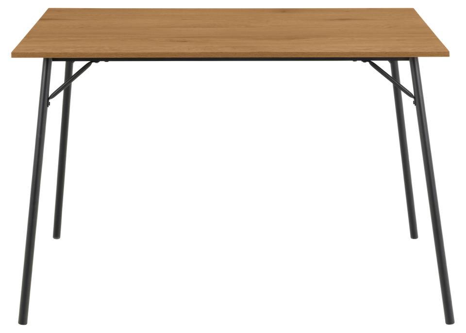 Peru Designer Oak Rectangle Dining Table With Metal Legs Spacious 6 Seats 120cm