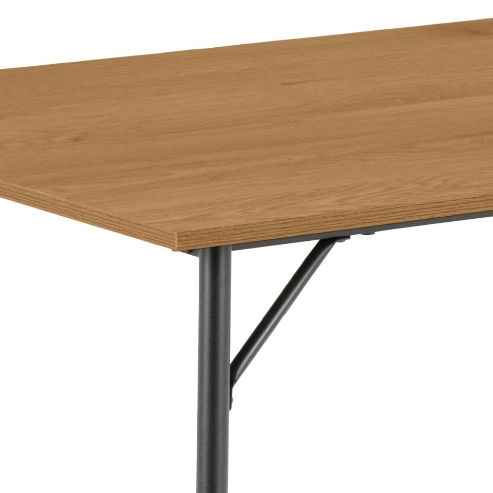 Peru Designer Oak Rectangle Dining Table With Metal Legs Spacious 6 Seats 120cm