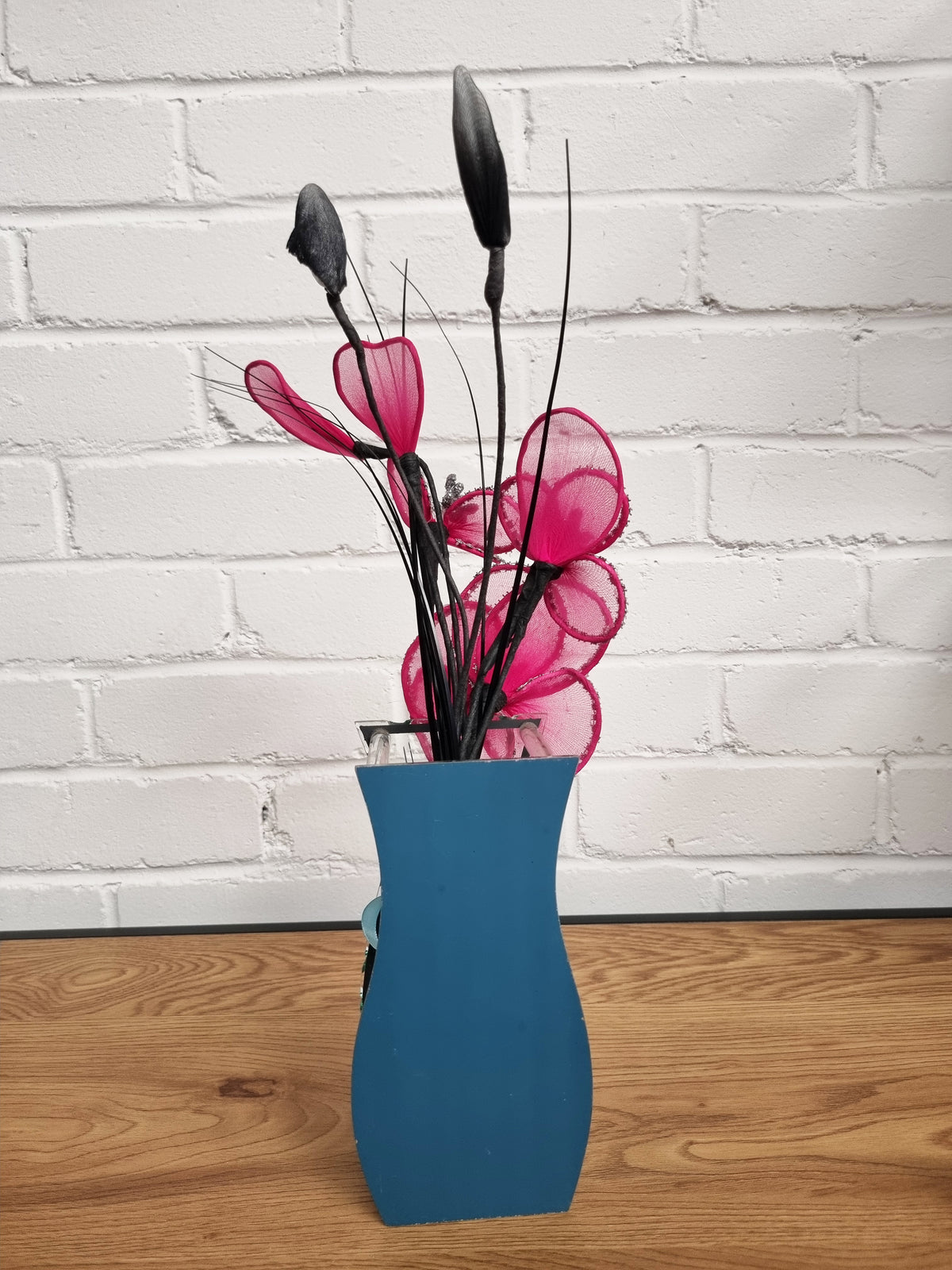 Gossamer Nylon Flower In A Mirrored Vase With Stunning Detail