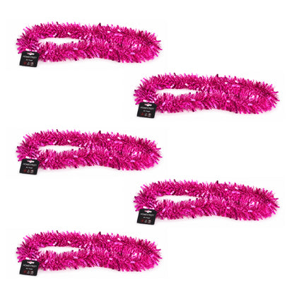 Metallic Pink Tinsel – 2 Metre Long 10cm Wide 6 Ply – Christmas Tree, Fireplace & Party Decoration – 1, 5 or 10 Pack