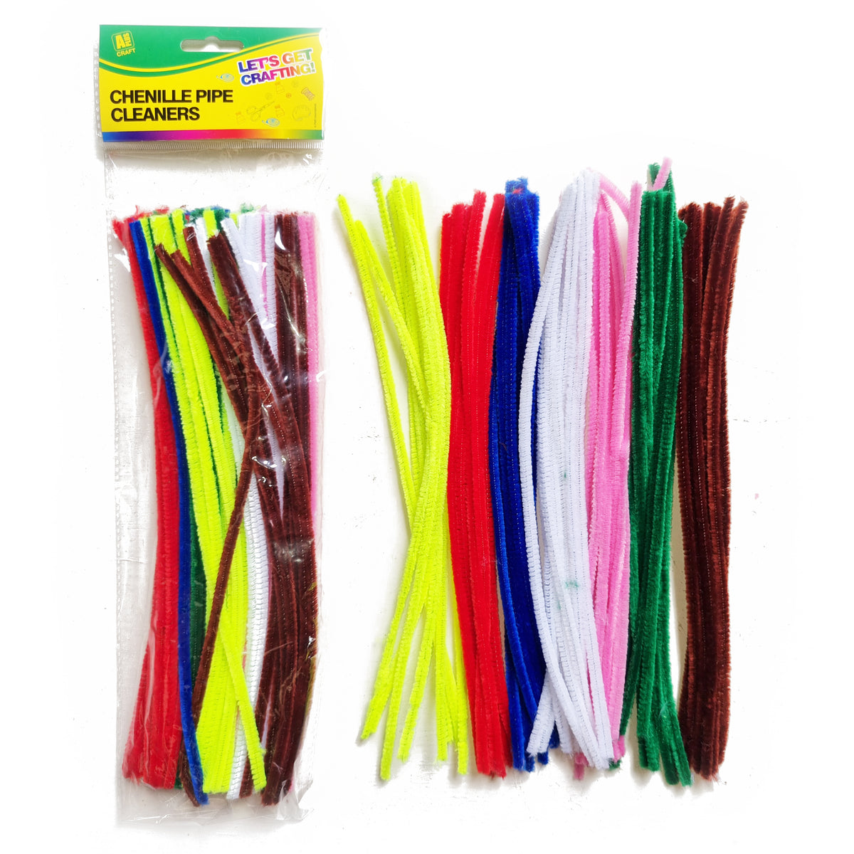 Pipe Cleaners 65 Fluffy Chenille Sticks in Assorted Colours
