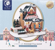 Load image into Gallery viewer, Light Up Poinsettia Place Christmas Village Scene Large LED Miniature 18cm
