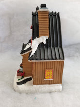 Load image into Gallery viewer, Light Up Poinsettia Place Christmas Village Scene Large LED Miniature 18cm
