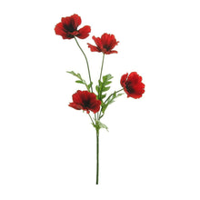 Load image into Gallery viewer, 10 Red Remembrance Day Poppy Spray Stems 45cm Artificial Flowers 40 Flower Heads Wild Poppies
