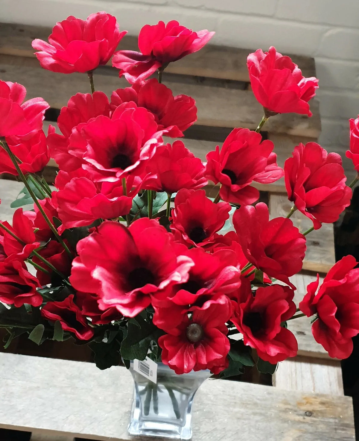 10 Red Remembrance Day Poppy Spray Stems 45cm Artificial Flowers 40 Flower Heads Wild Poppies
