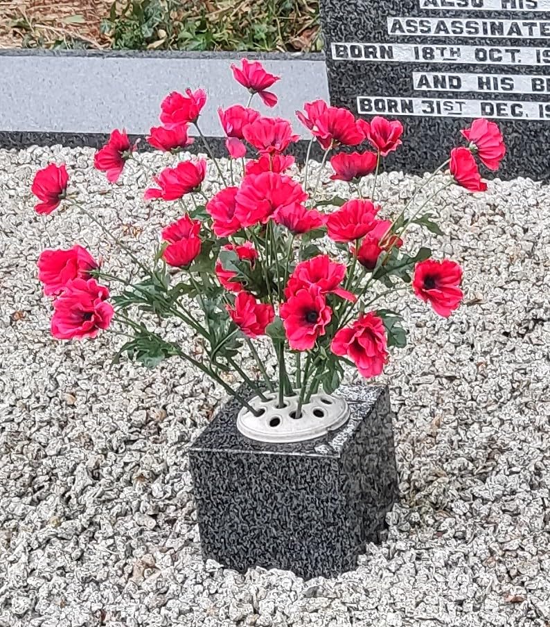 10 Red Remembrance Day Poppy Spray Stems 45cm Artificial Flowers 40 Flower Heads Wild Poppies