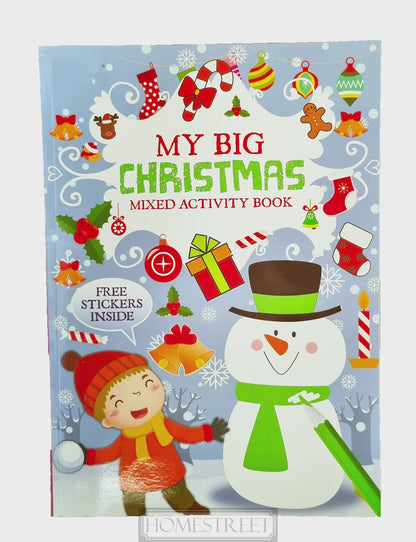 Fun Christmas Mixed Activity Book With Xmas Stickers 25 Pages