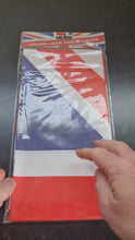 Load and play video in Gallery viewer, Union Jack Paper Tablecloth British Flag Kitchen Dining Picnic Disposable Supplies 120 x 180 cm
