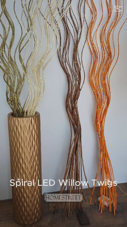 Tall Spiral 80 LED Light Up Willow Twigs Bunch Battery Operated 120cm Home Decor