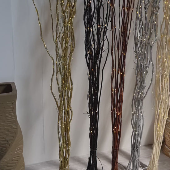video of led light up twig lights by homestreet in gold, silver, black, brown or cream