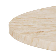 Load image into Gallery viewer, Prunus Luxury Round Coffee Table In Beige Travertine With Black Steel Legs 80cm
