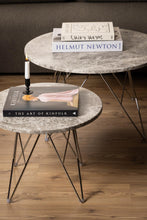 Load image into Gallery viewer, Prunus Luxury Round Coffee Table In Grey Brown Marble With Silver Chrome Legs 80cm
