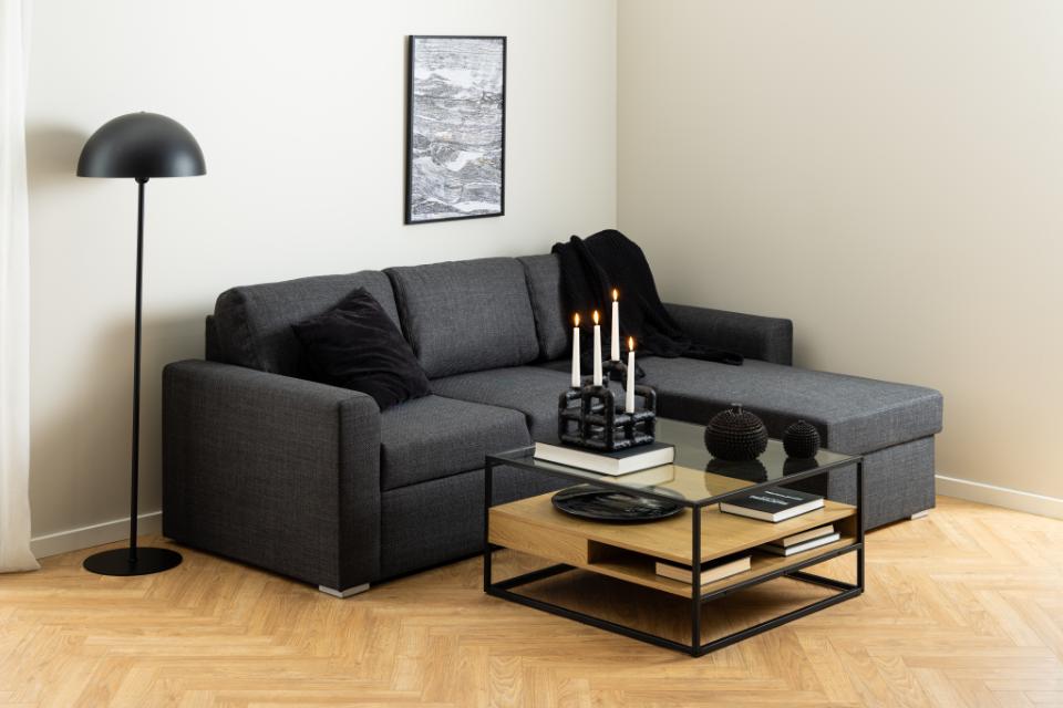 Randolf Designer Oak Glass Coffee Table With Storage Shelf 80cm