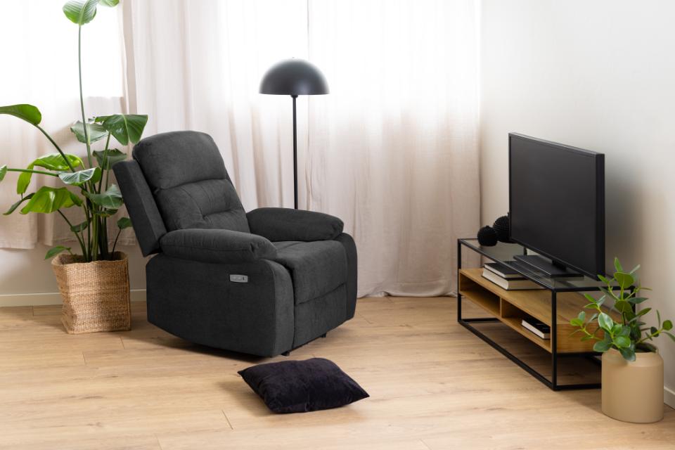 Randolf TV Unit With Glass Top And Oak Shelf 120x40x45 cm
