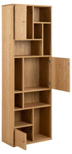 Load image into Gallery viewer, Rangoon Tall Bookcase Shelving Unit In Oak With 3 Doors And Compartments 60x30x180 cm
