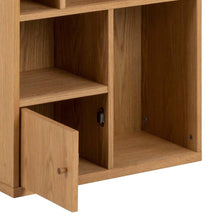Load image into Gallery viewer, Rangoon Tall Bookcase Shelving Unit In Oak With 3 Doors And Compartments 60x30x180 cm
