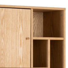 Load image into Gallery viewer, Rangoon Tall Bookcase Shelving Unit In Oak With 3 Doors And Compartments 60x30x180 cm
