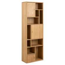 Load image into Gallery viewer, Rangoon Tall Bookcase Shelving Unit In Oak With 3 Doors And Compartments 60x30x180 cm
