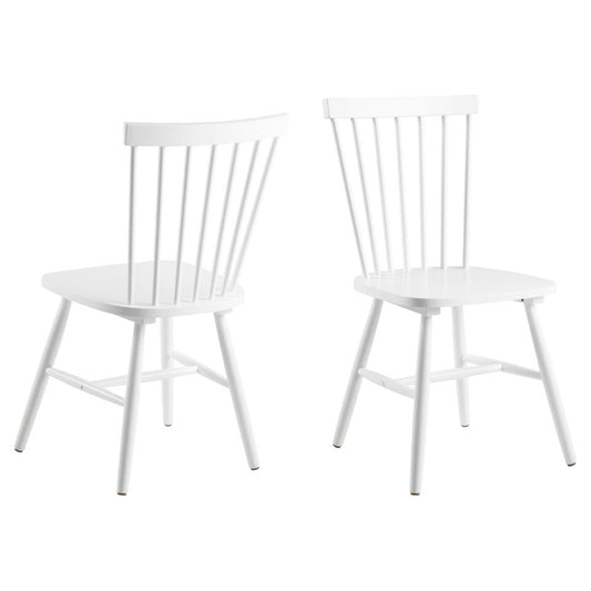Riano White Dining Chair With Wide Base And High Back, Set Of 2 Chairs