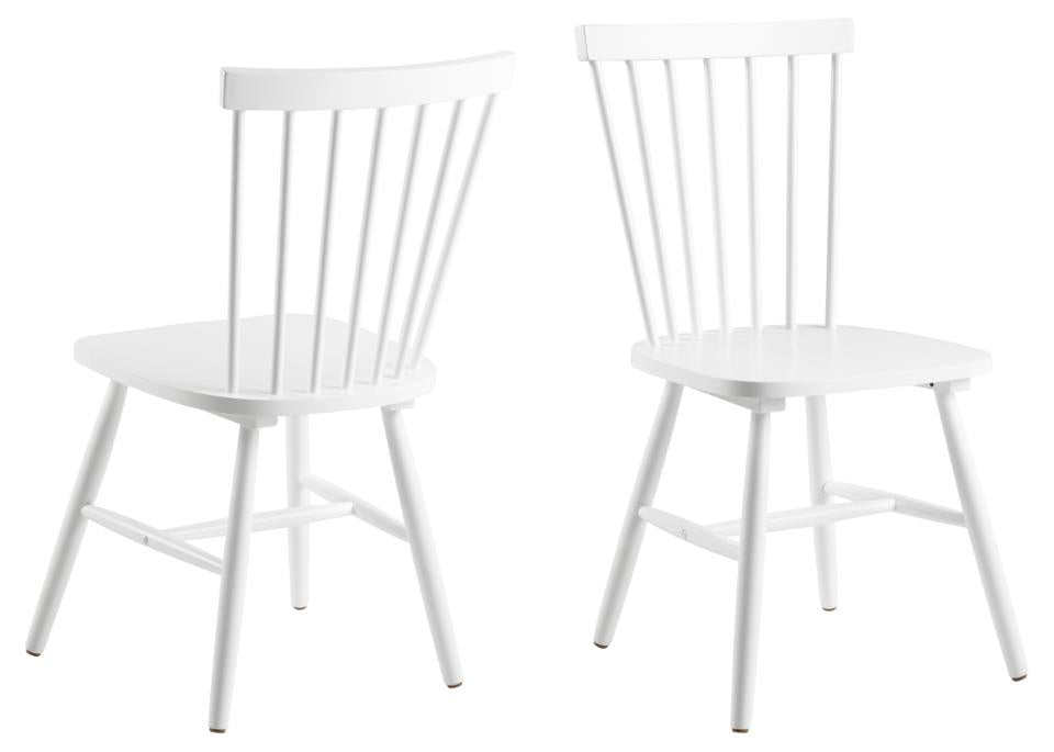 Riano White Dining Chair With Wide Base And High Back, Set Of 2 Chairs