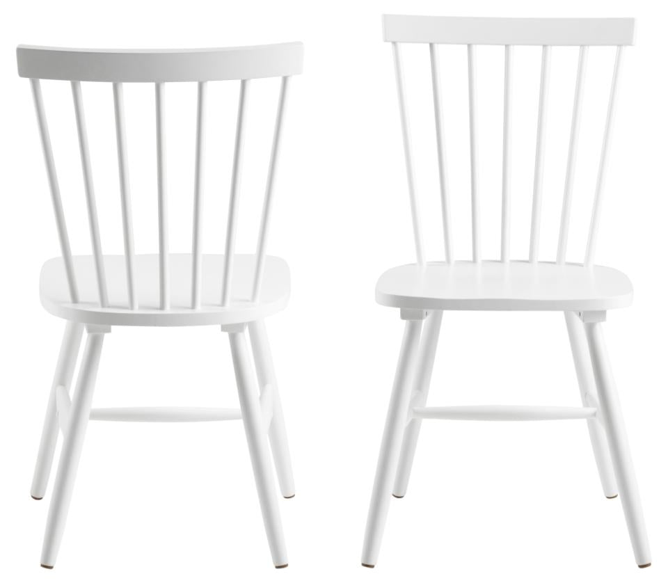 Riano White Dining Chair With Wide Base And High Back, Set Of 2 Chairs