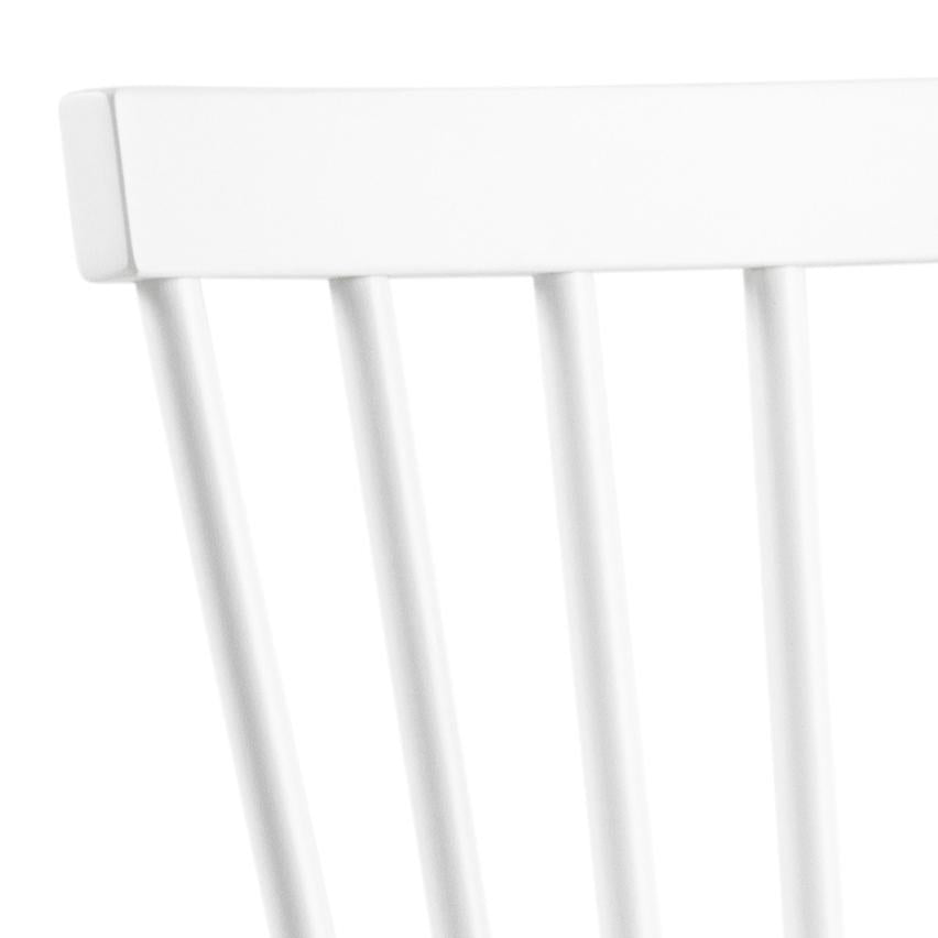 Riano White Dining Chair With Wide Base And High Back, Set Of 2 Chairs