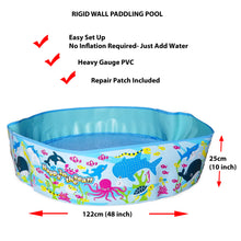 Load image into Gallery viewer, Rigid Wall Paddling Pool 4ft No Inflation Required Kids Family Pets Outdoor Splash Games 48x10&quot; (122x25cm)
