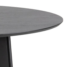 Load image into Gallery viewer, Roxby Round Oak Stained Black Dining Table Large 140cm Spacious Top

