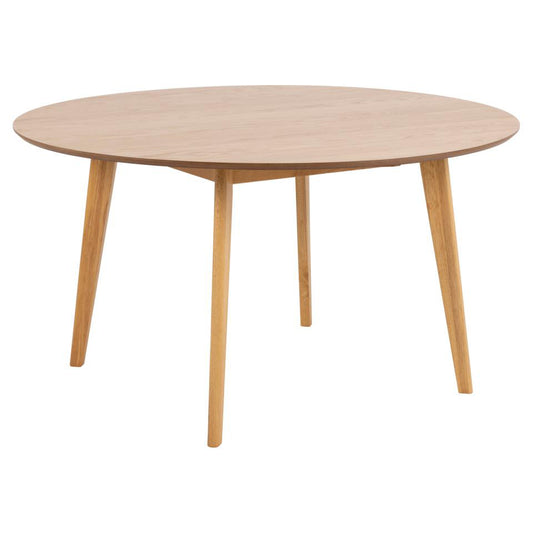 Roxby Round Large Oak Stained Dining Table Large 140cm Spacious Top