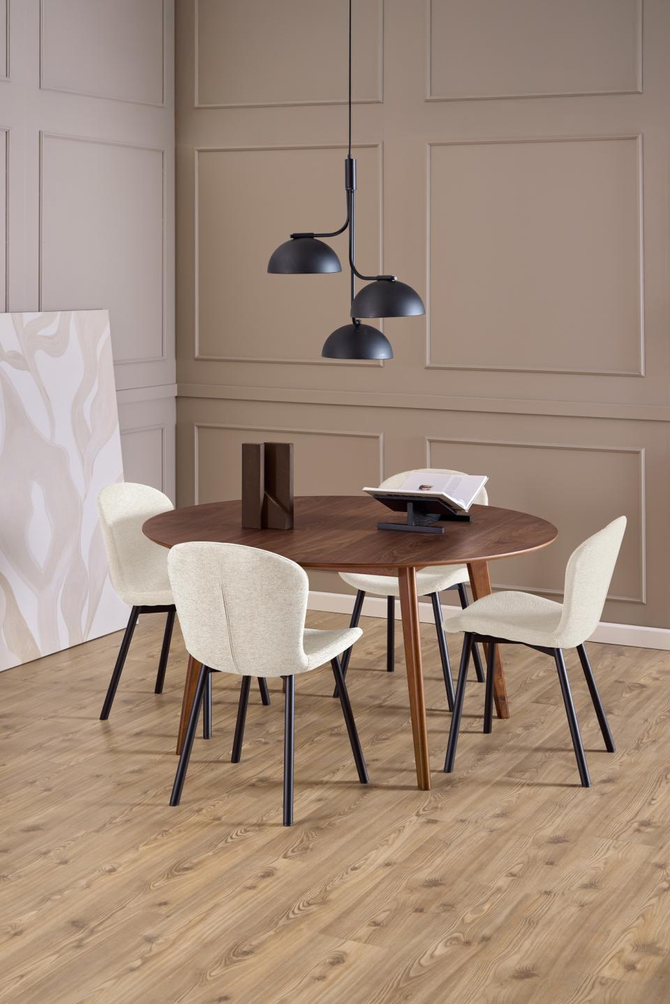 Roxby Round Large Walnut Dining Table Large 140cm Spacious Top