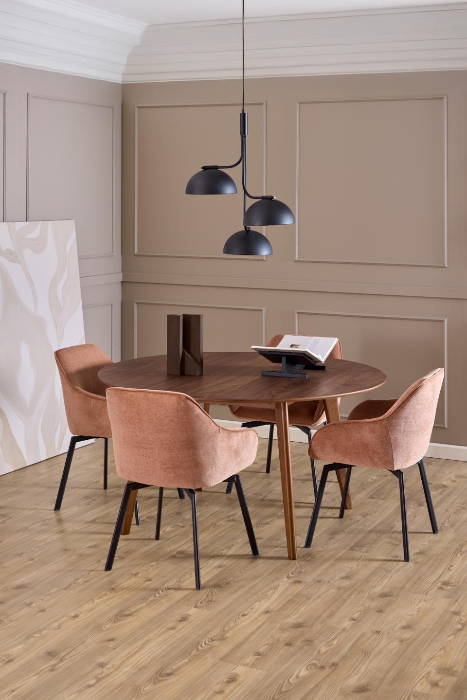 Roxby Round Large Walnut Dining Table Large 140cm Spacious Top