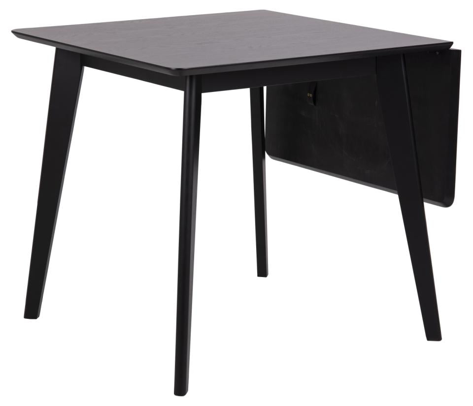 Roxby Square Space Saving Dining Table Black 80/120x80x76 cm 2/6 Seats