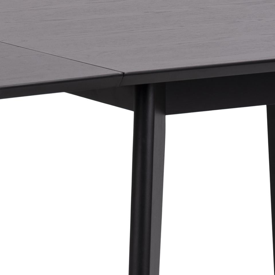 Roxby Square Space Saving Dining Table Black 80/120x80x76 cm 2/6 Seats