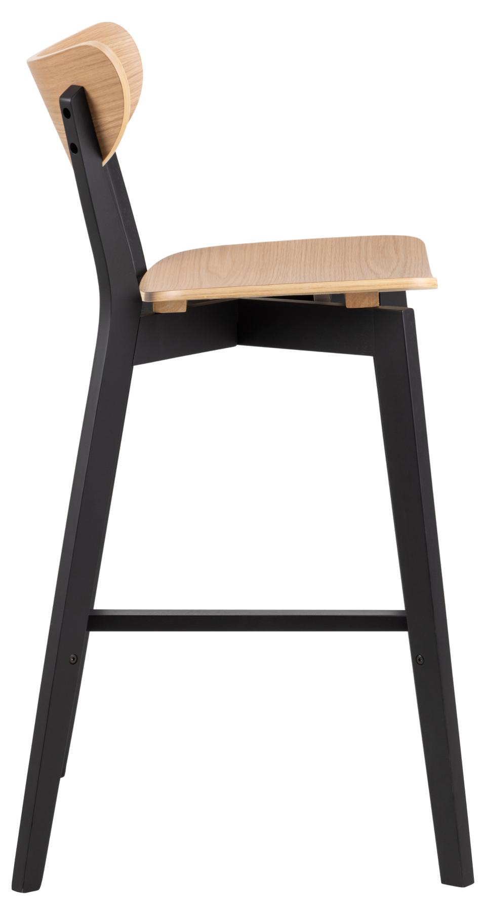 Roxby Bar Stools Set Of 2 Curved Wood Black Oak Designer Kitchen Furniture