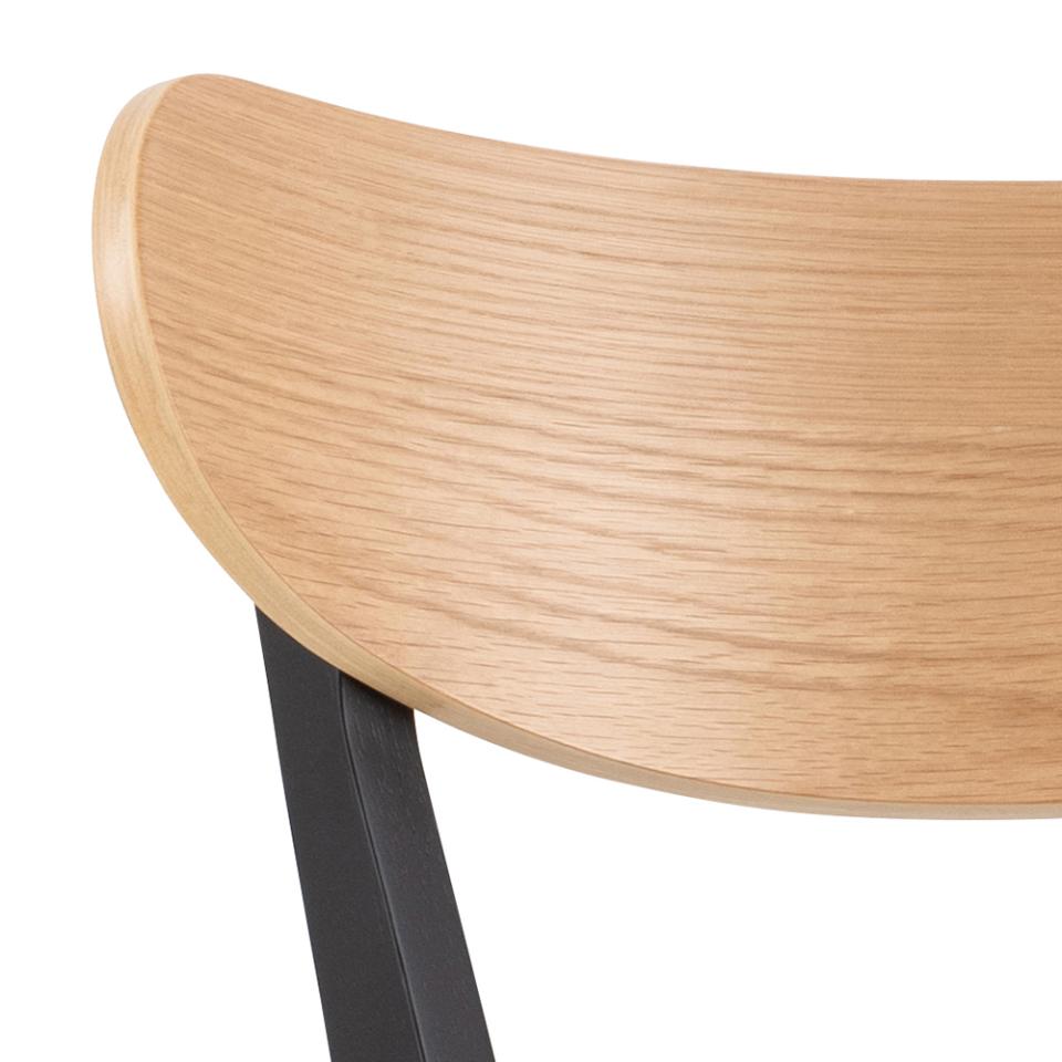 Roxby Bar Stools Set Of 2 Curved Wood Black Oak Designer Kitchen Furniture