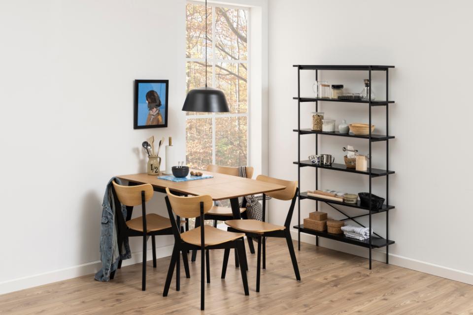 Roxby Square Space Saving Dining Table Oak Veneer 80/120x80x76 cm 2/6 Seats
