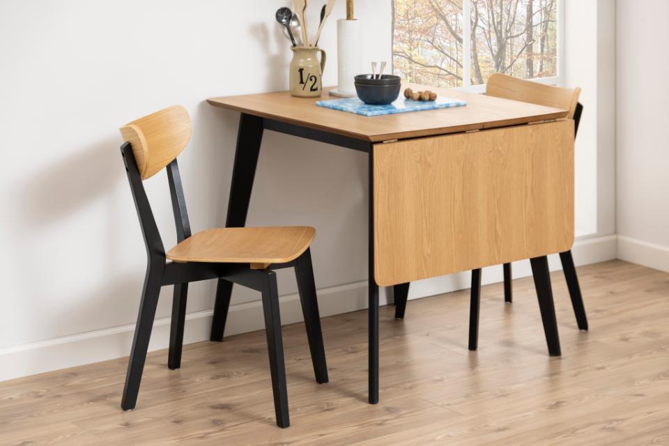 Roxby Square Space Saving Dining Table Oak Veneer 80/120x80x76 cm 2/6 Seats