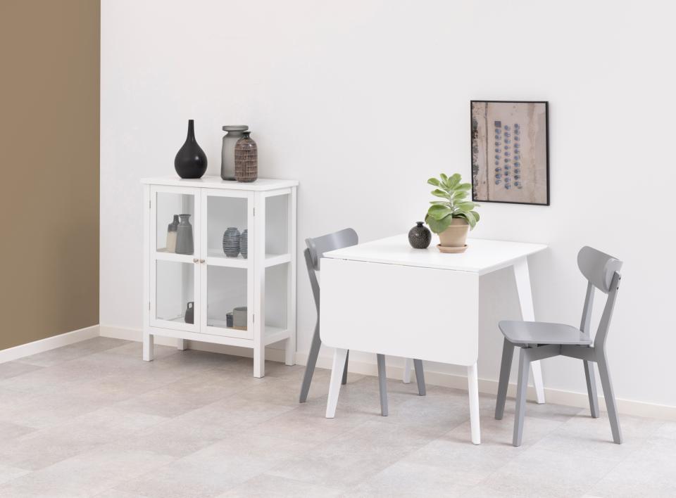 Roxby Square Space Saving Dining Table White 80/120x80x76 cm 2/6 Seats