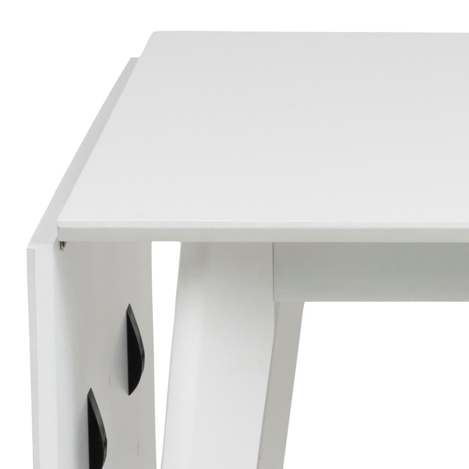 Roxby Square Space Saving Dining Table White 80/120x80x76 cm 2/6 Seats