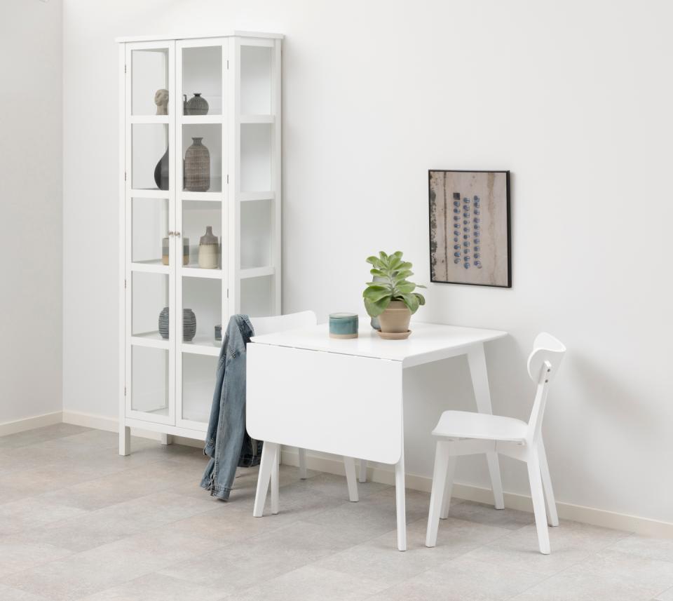 Roxby Square Space Saving Dining Table White 80/120x80x76 cm 2/6 Seats
